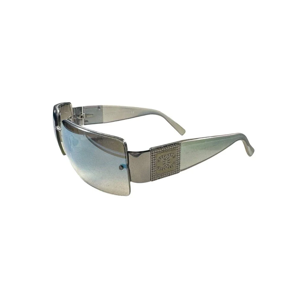 Chanel 4095 Iridescent Rimless Sunglasses Crystal Rhinestone Rare VTG